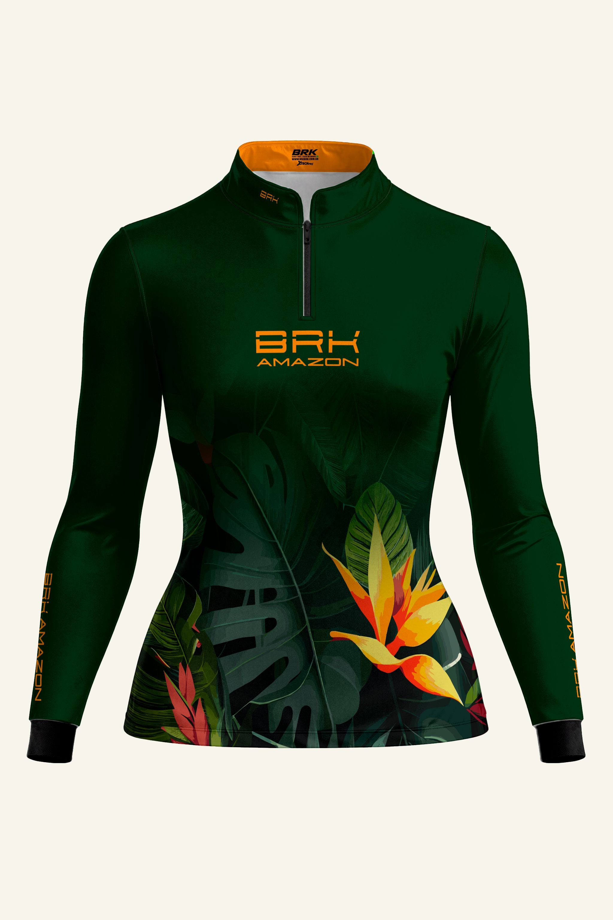 Camisa Feminina Brk Amazon Verde Folhagem com Proteção UV50 Brk Fishing