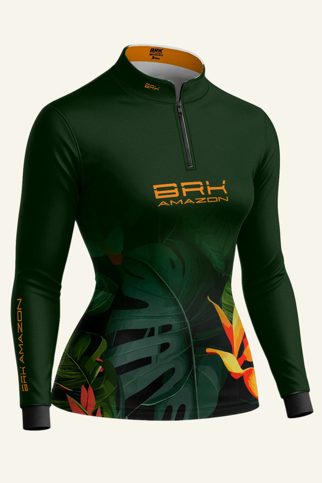 Camisa Feminina Brk Amazon Verde Folhagem com Proteção UV50 Brk Fishing