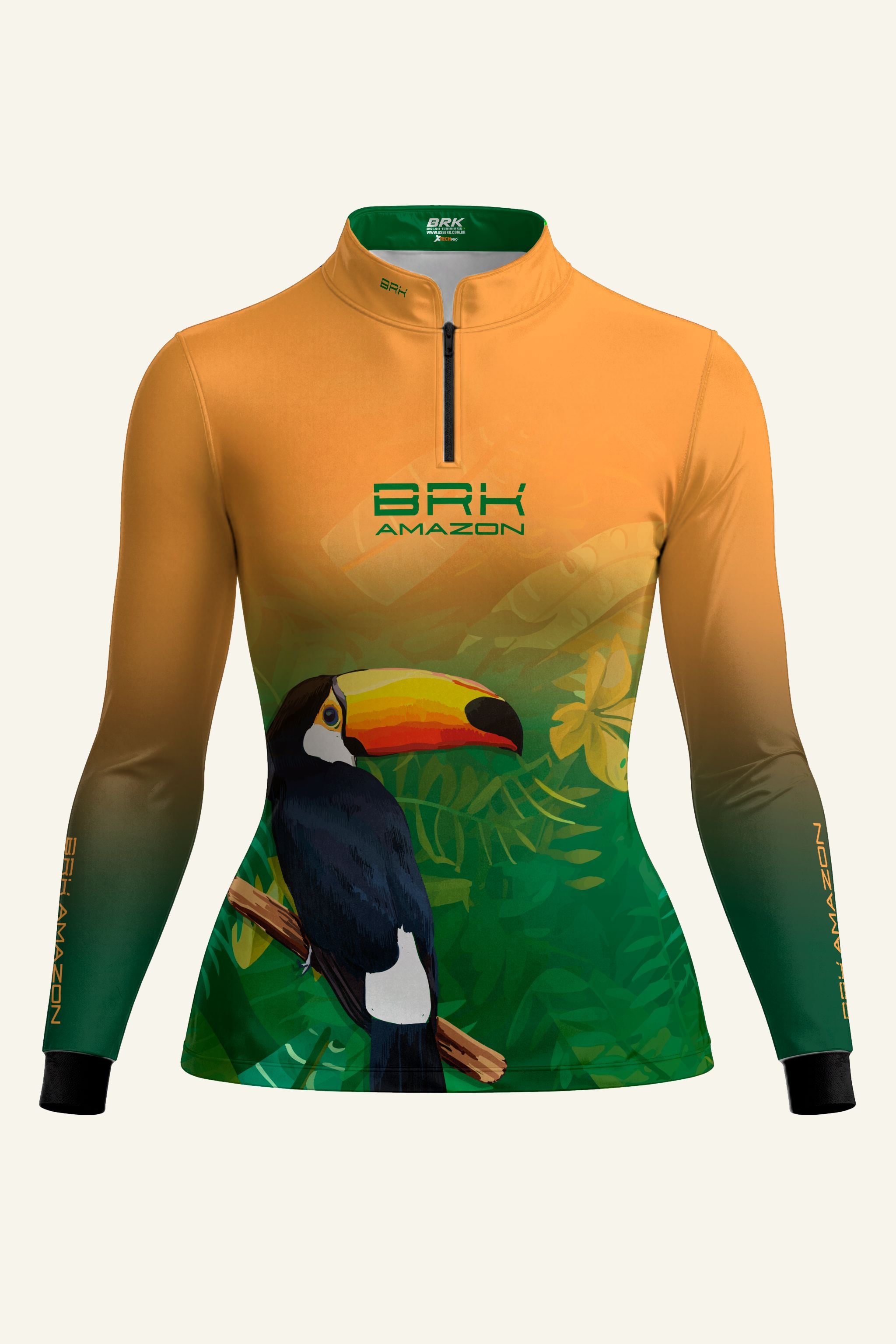 Camisa Feminina Brk Amazon Tucano Floral com Proteção UV50 Brk Fishing