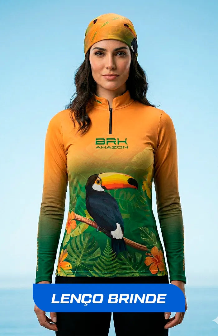 Camisa Feminina Brk Amazon Tucano Floral com Proteção UV50