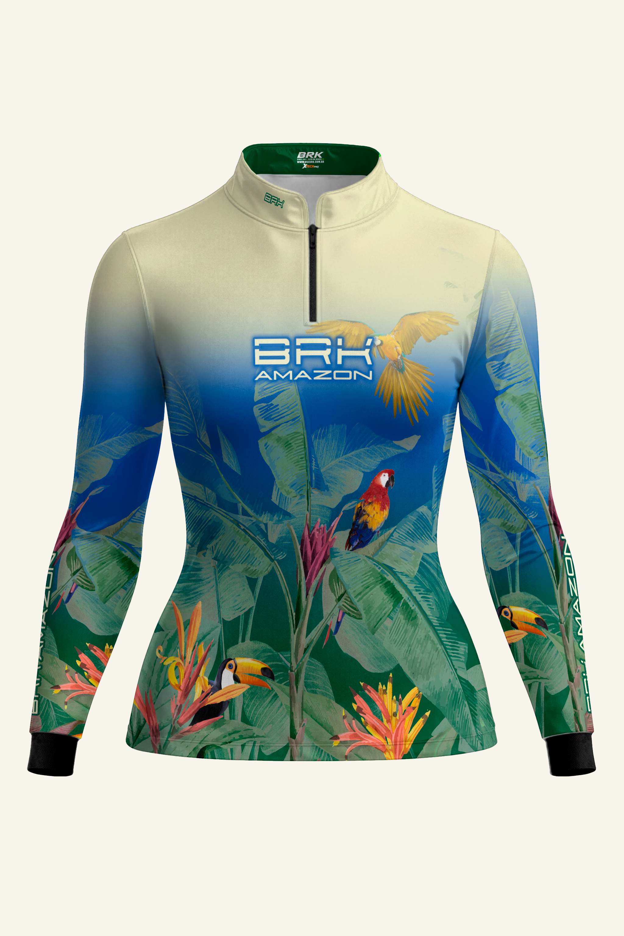 Camisa Feminina Brk Amazon Araras e Tucanos com Proteção UV50 Brk Fishing