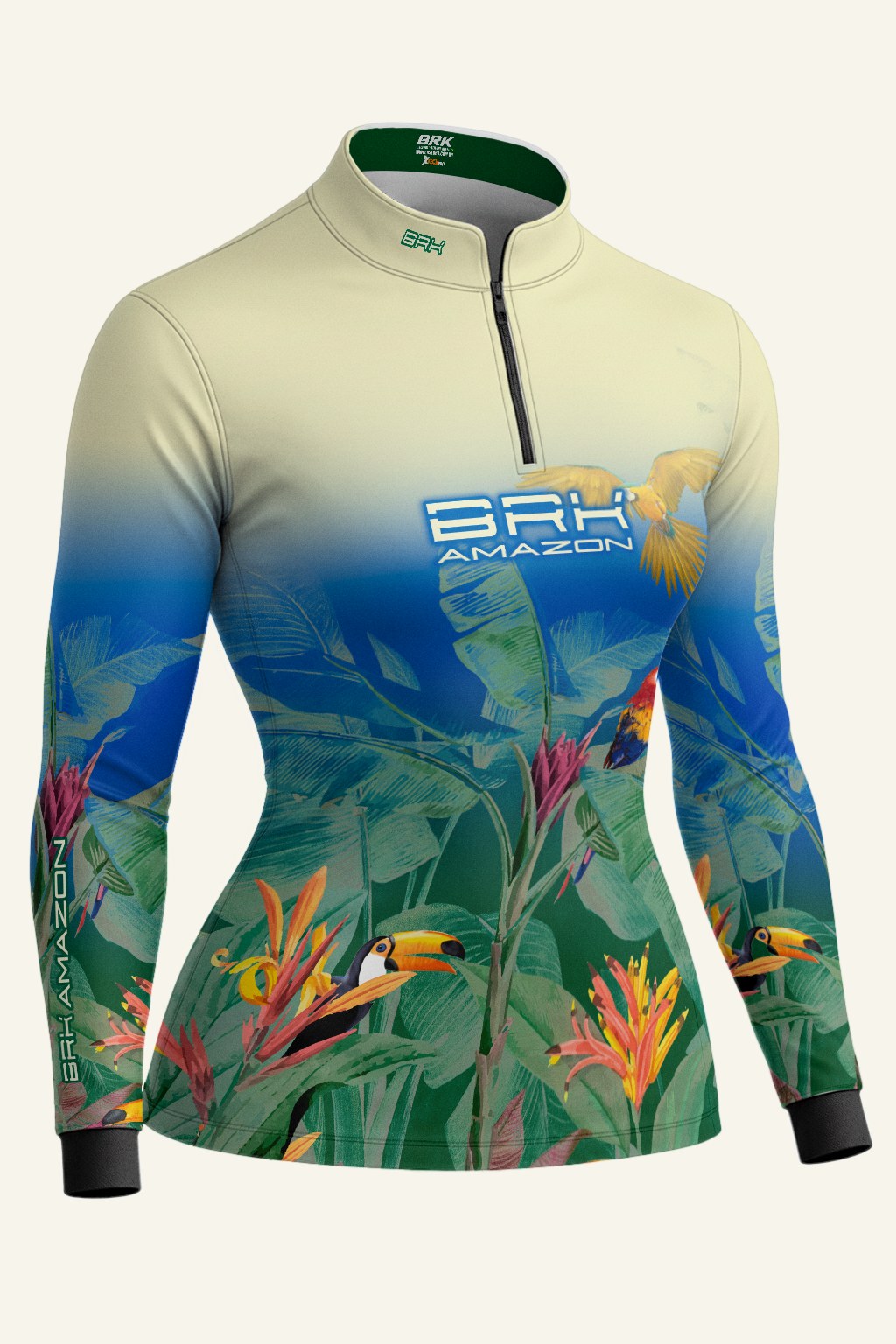Camisa Feminina Brk Amazon Araras e Tucanos com Proteção UV50 Brk Fishing