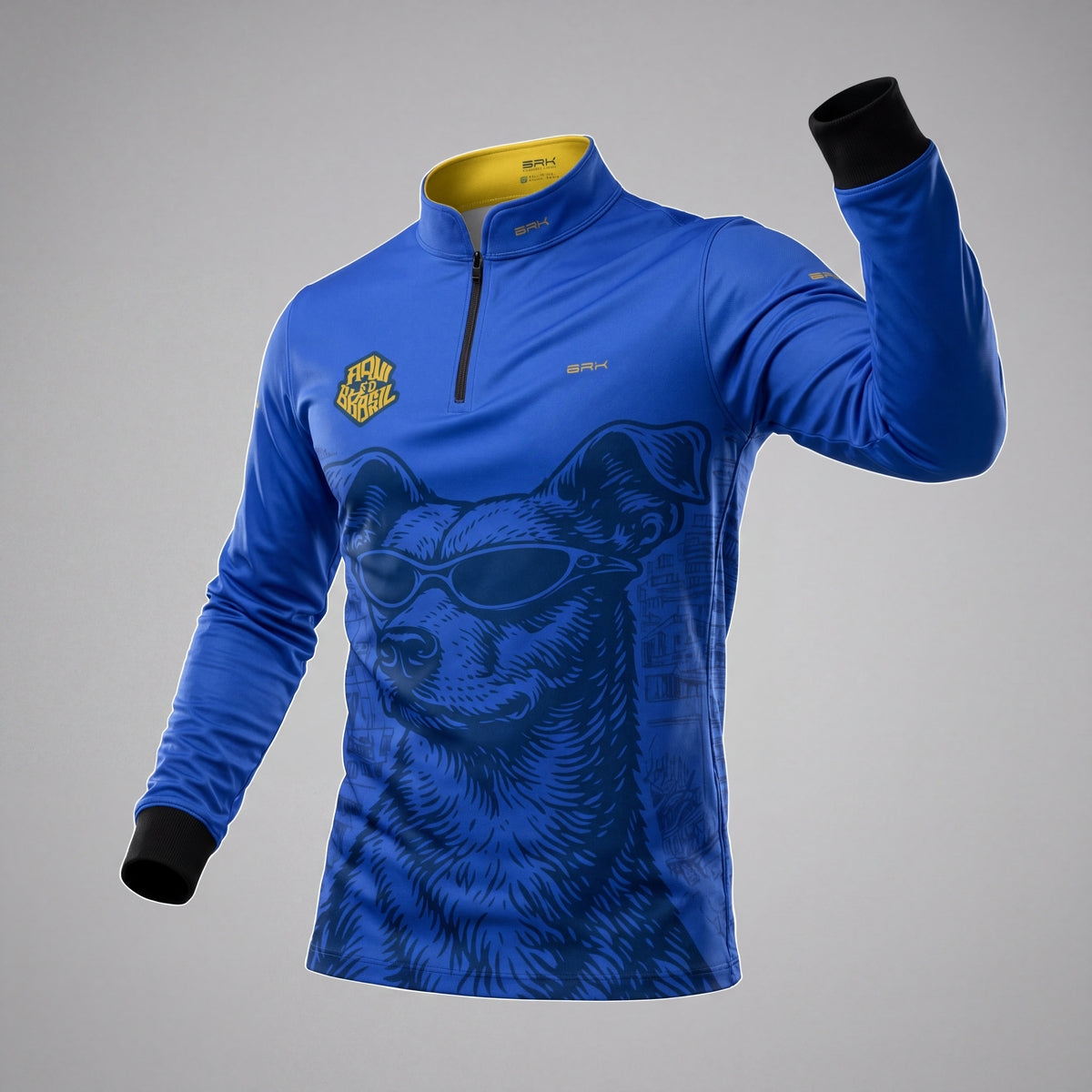 Camisa Brk Aqui é o Brasil Caramelo de Óculos Azul com Proteção UV50