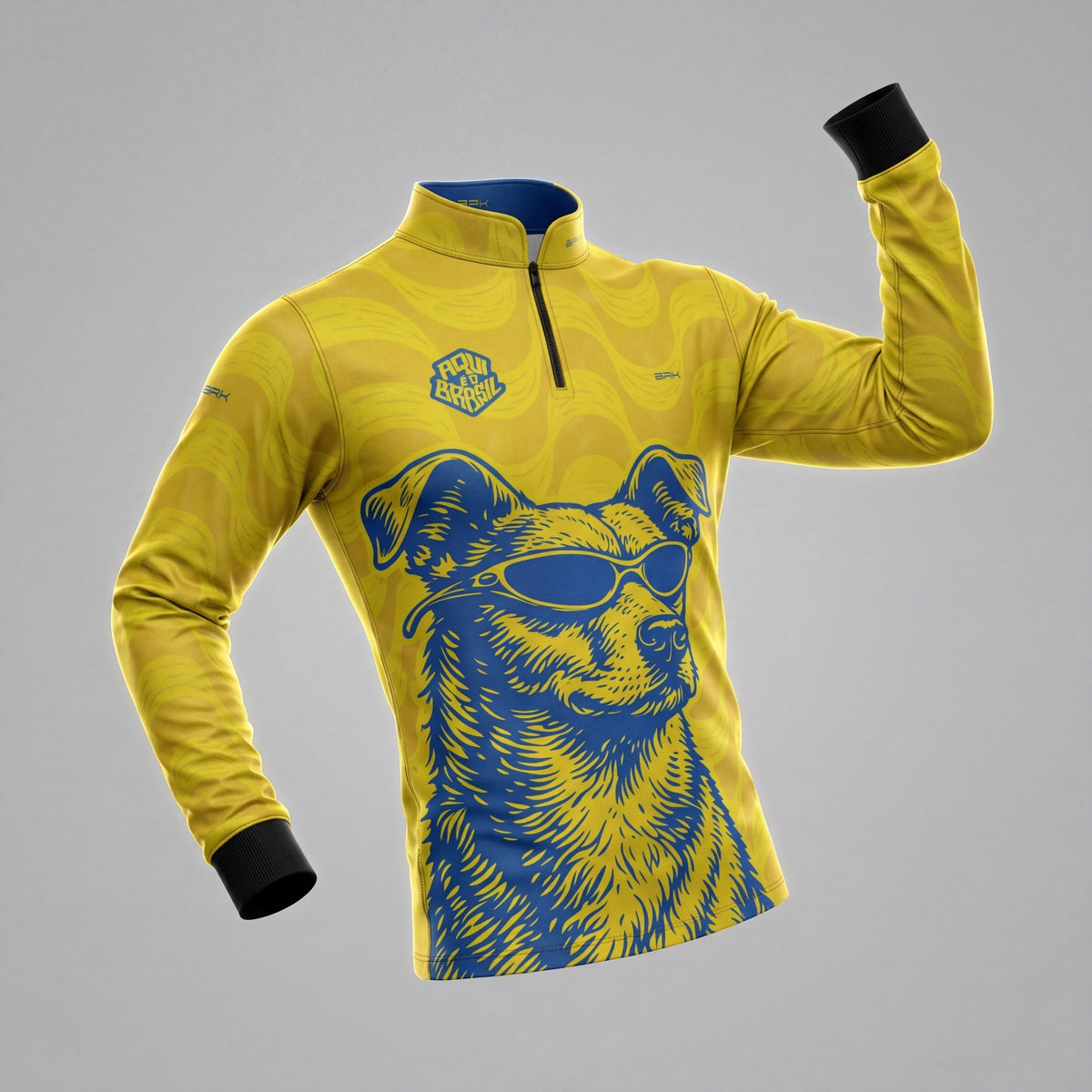 Camisa Brk Aqui é o Brasil Caramelo de Óculos Amarela com Proteção UV50