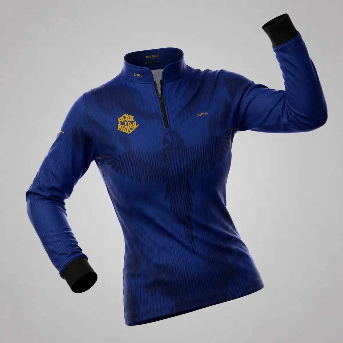 Camisa Brk Feminina Aqui é o Brasil Arara Azul com Proteção UV50