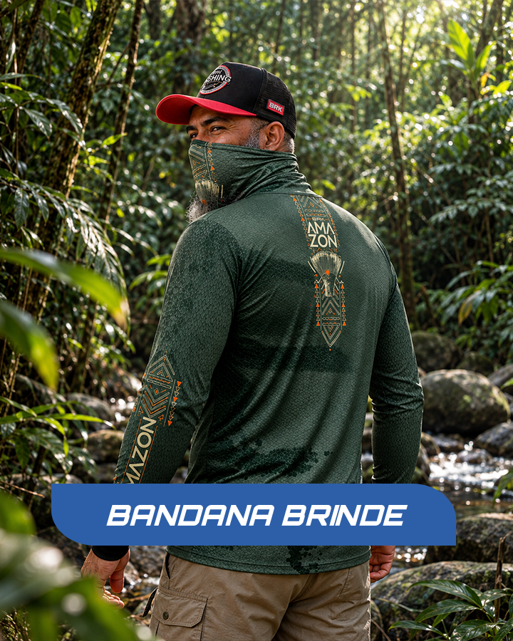 Camisa Amazon Tucunaré Rei dos Rios Verde Militar