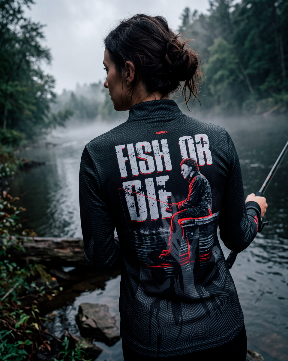 Camisa Michael Myers Fish Or Die com Proteção UV50 | Feminina