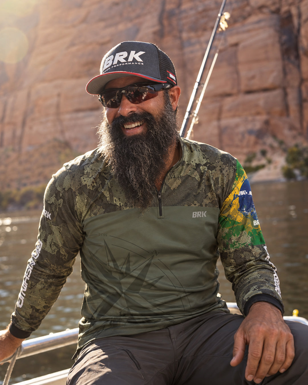 Camisa de Pesca Brk Bussola Brasil Camuflada