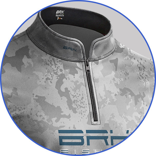 Camisa de Pesca Brk Reef & Reel High Perfomance Cinza com Proteção UV50 Brk Fishing