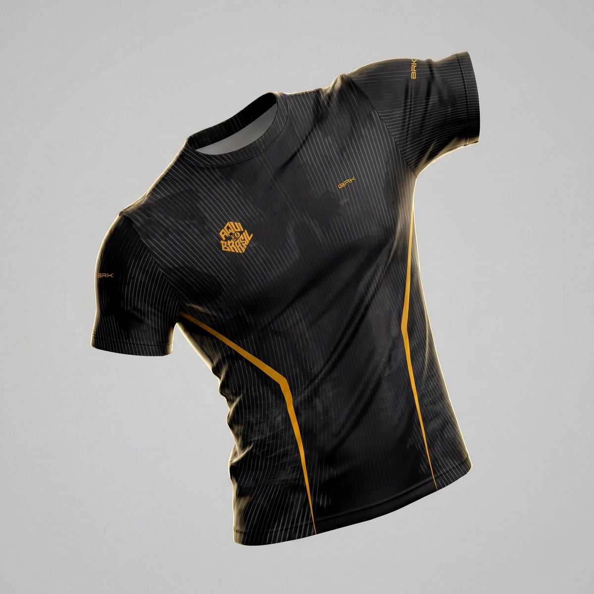 Camisa Casual Brk Aqui é o Brasil Cristo Redentor Preta com Proteção UV50