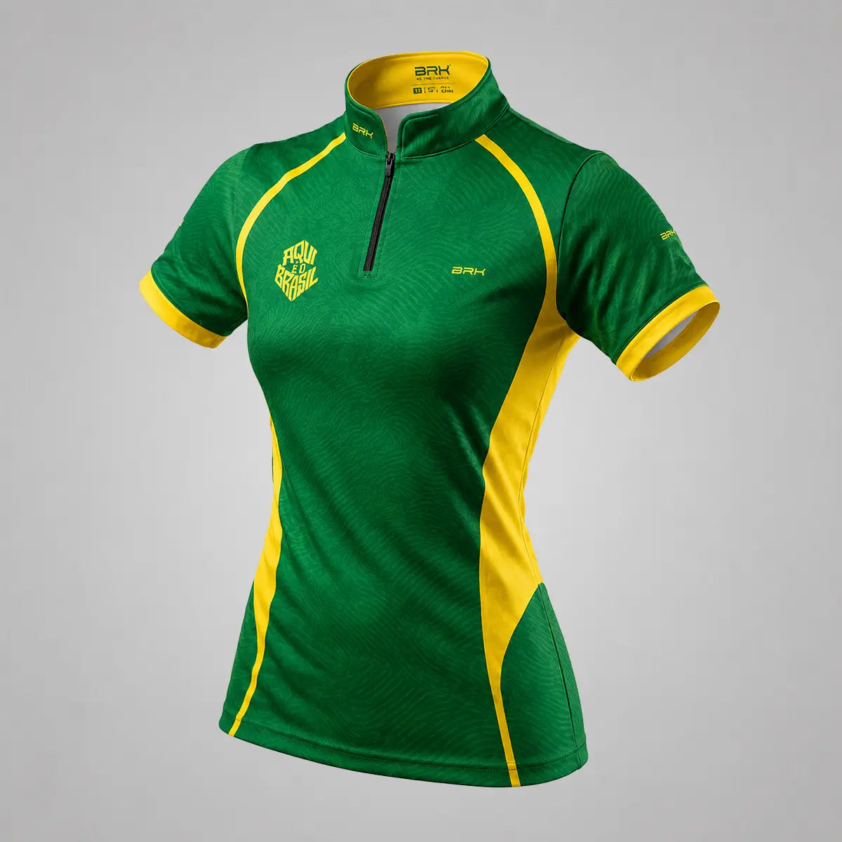 Camiseta Brk Feminina Aqui é o Brasil Digital Verde com Proteção UV50
