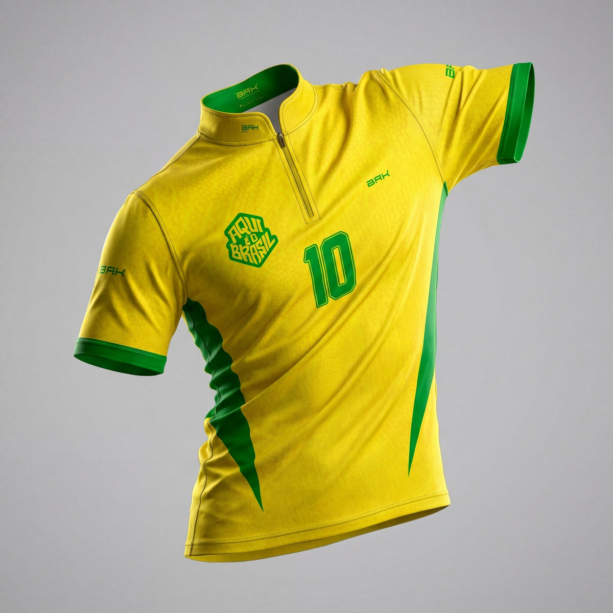 Camiseta Brk Aqui é o Brasil Clássica 10 Amarela com Proteção UV50