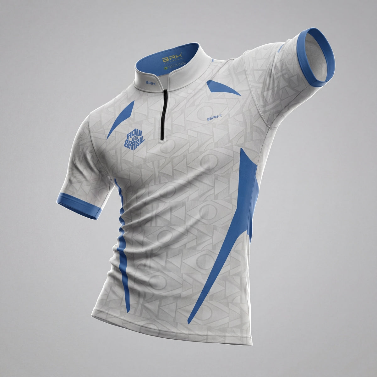 Camiseta Brk Aqui é o Brasil Bandeira Geométrica Branca com Proteção UV50