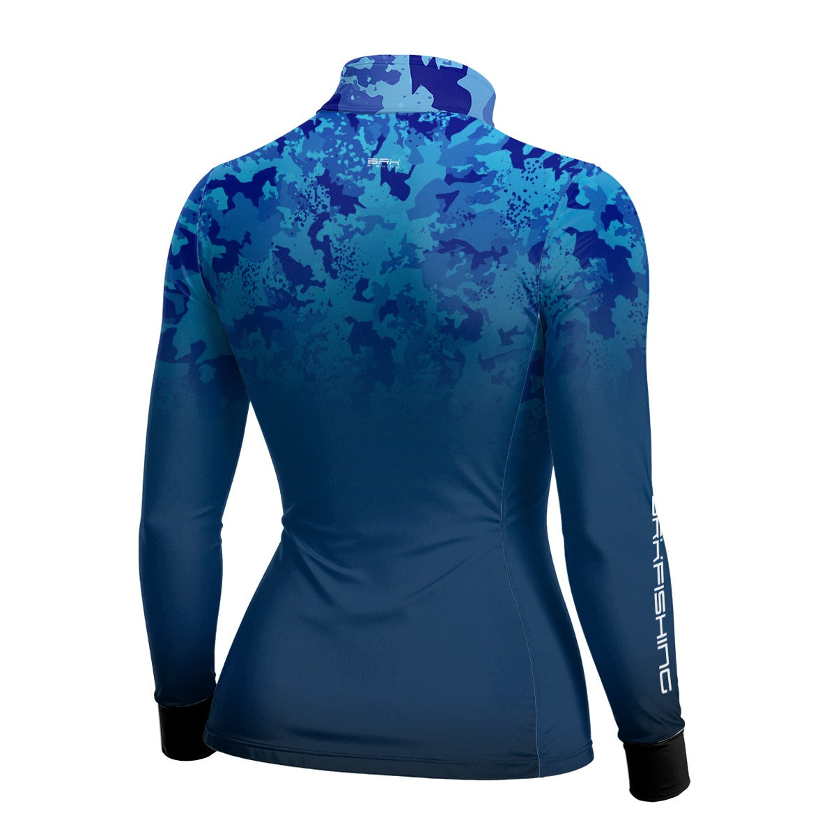 Camisa de Pesca Feminina Brk Azul Naval Camuflado com Proteção UV50+