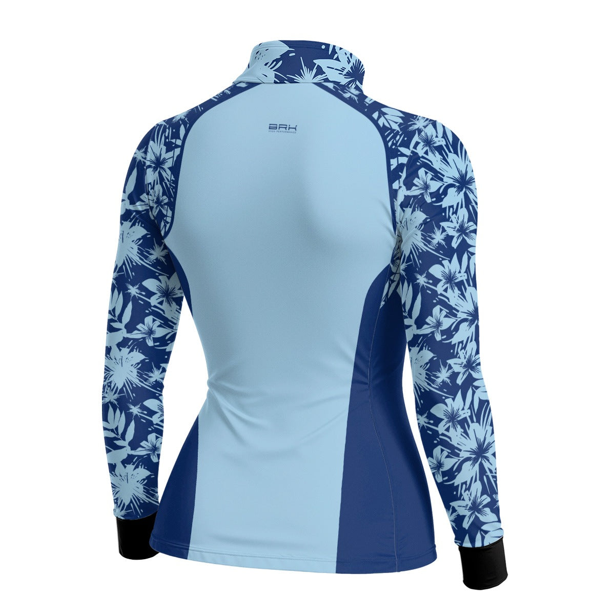 Camisa de Pesca Feminina Brk Básica Floral Azul Claro com Proteção UV50+