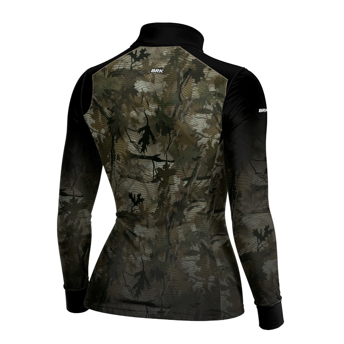Camisa Agro Feminina Brk Camuflada Verde Folhas com Proteção Solar UV50+