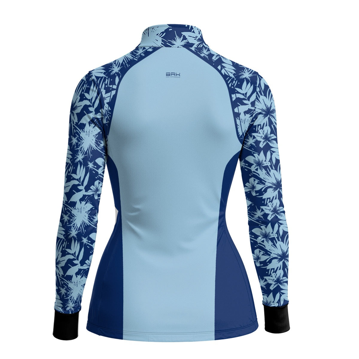 Camisa de Pesca Feminina Brk Básica Floral Azul Claro com Proteção UV50+