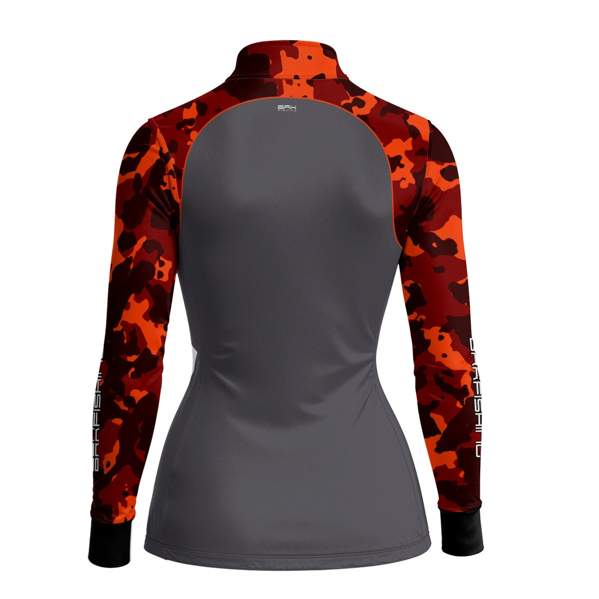 Camisa Feminina de Pesca  Brk Laranja Camuflado e Cinza com UV50+