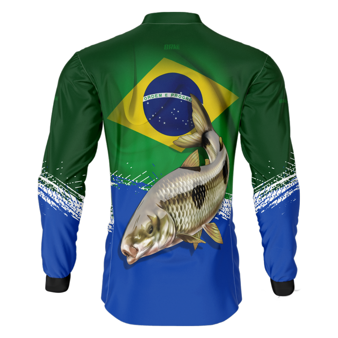 Camisa de Pesca Brk Peixe Piapara com Proteção Uv50+ - Tamanho: M