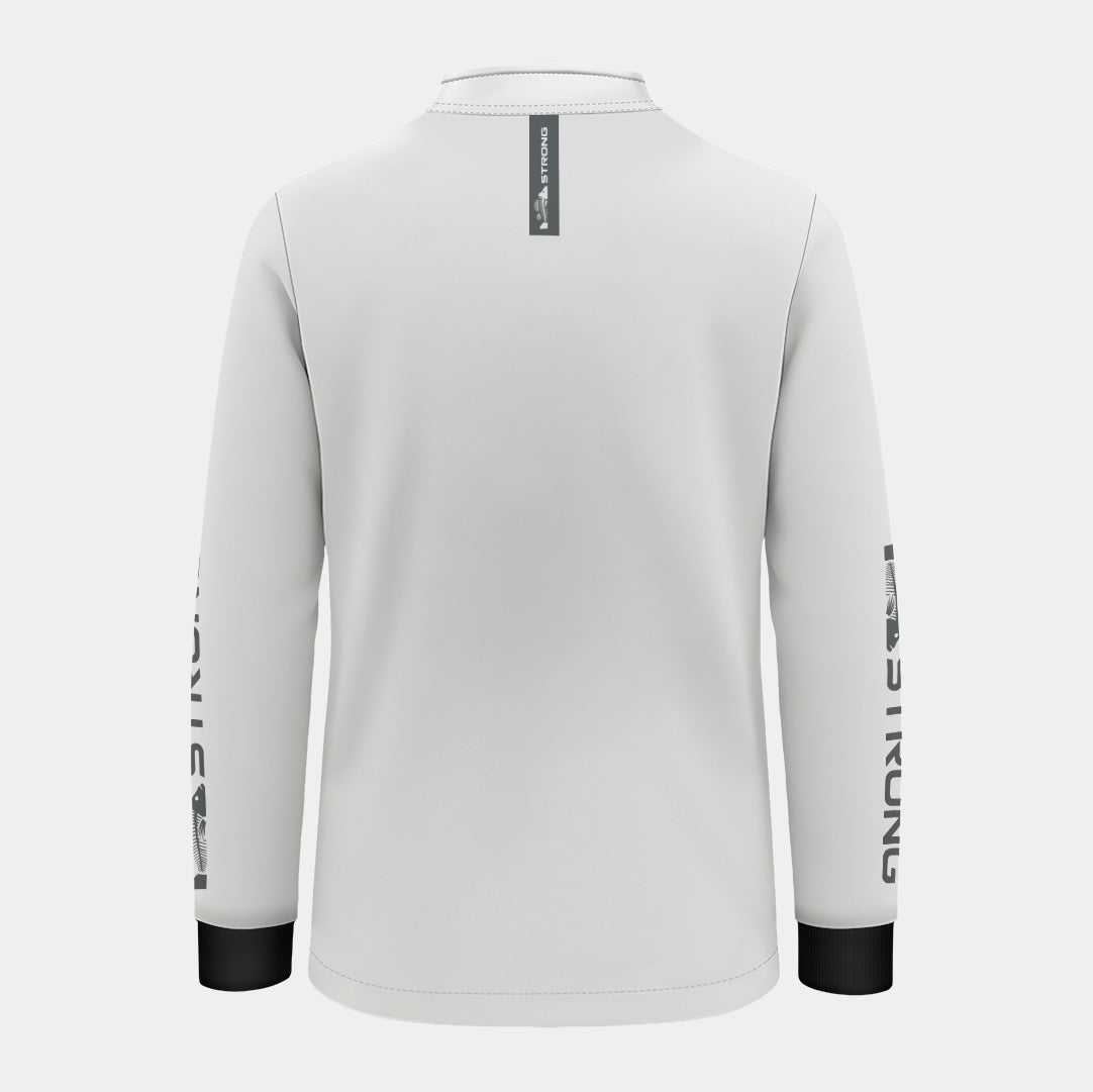 Camisa Infantil de Pesca Brk Strong Fishing Branca com Proteção UV50+