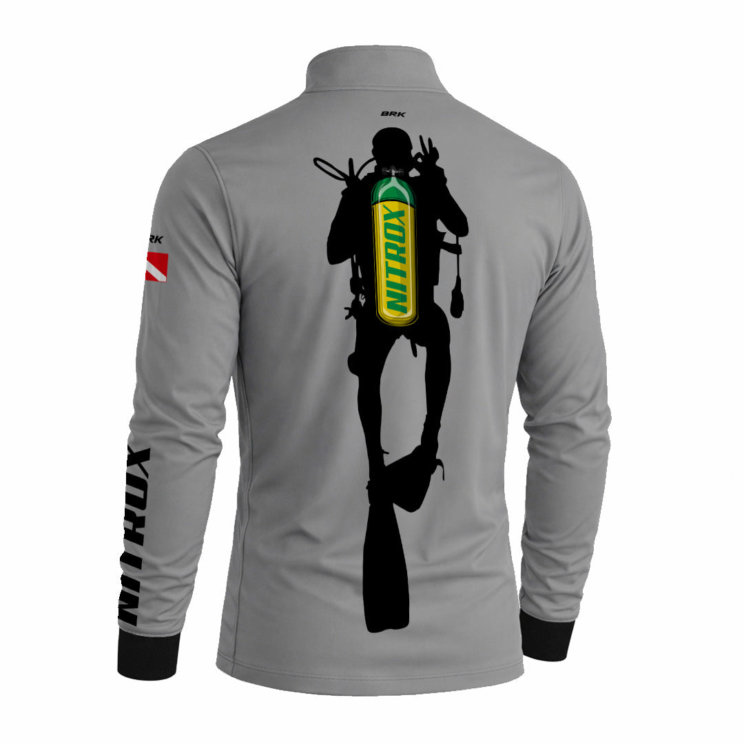 Camisa de Pesca Brk 'dive Nitrox' Cinza com Proteção Uv50+ - Tamanho: M
