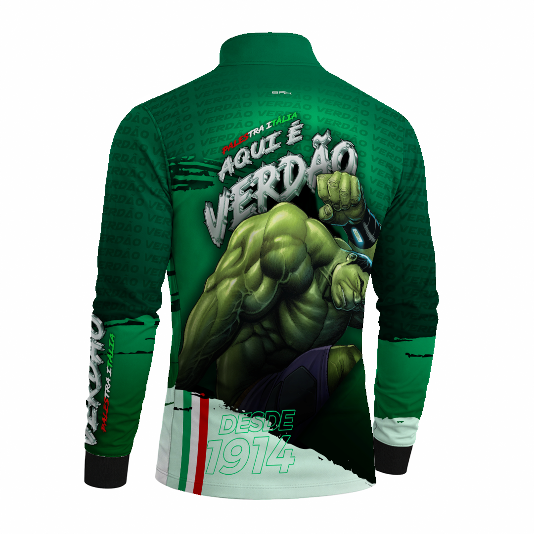 Camisa de Pesca Brk Verdao Mascote Hulk com Proteção Uv50+ - Tamanho: G