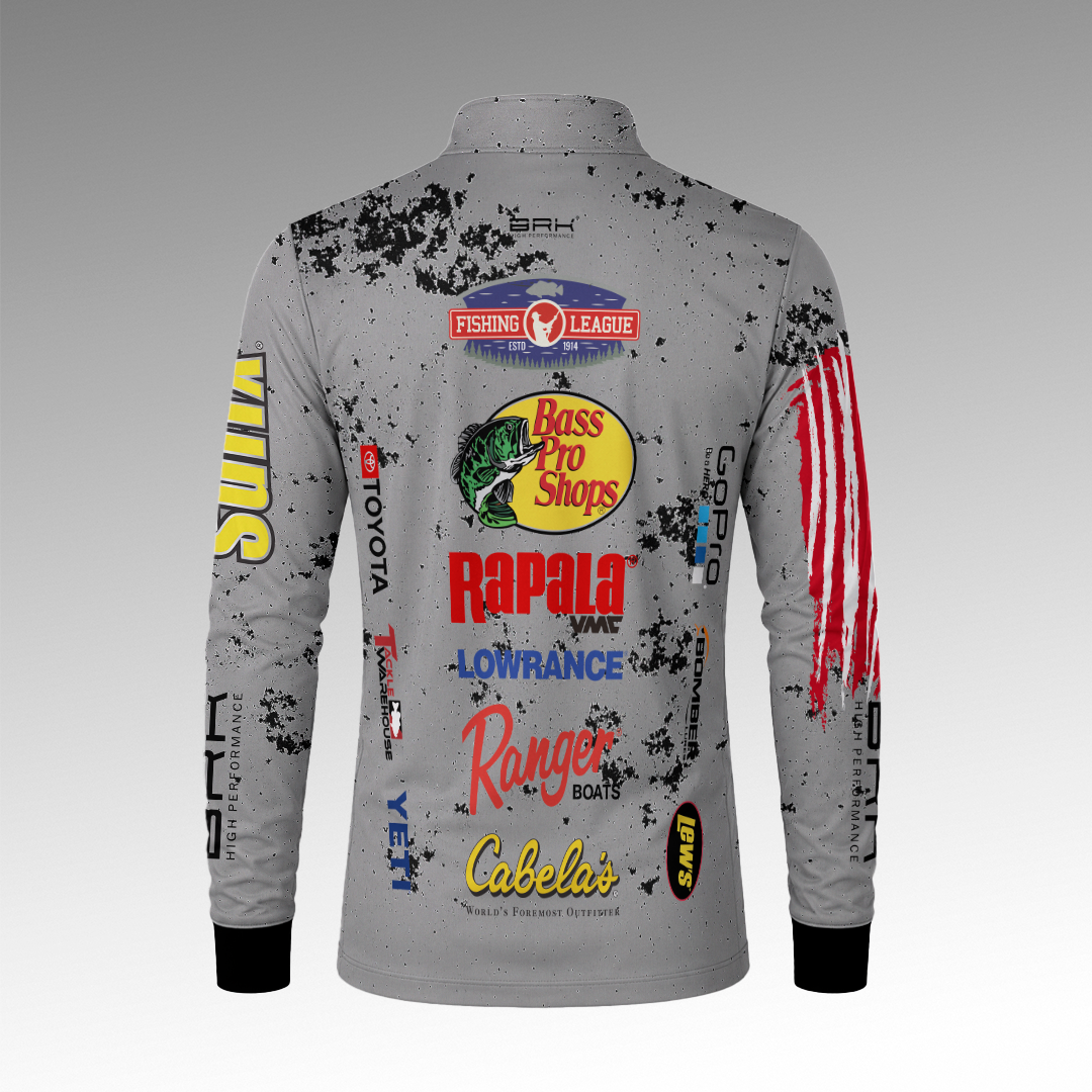 Camisa Brk Competition Bass Pro Shops Cinza - Tamanho: M