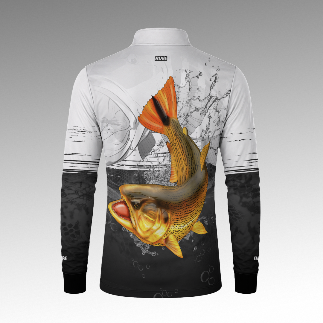 Camisa de Pesca Brk Dourado com Proteção Uv50+ - Tamanho: M