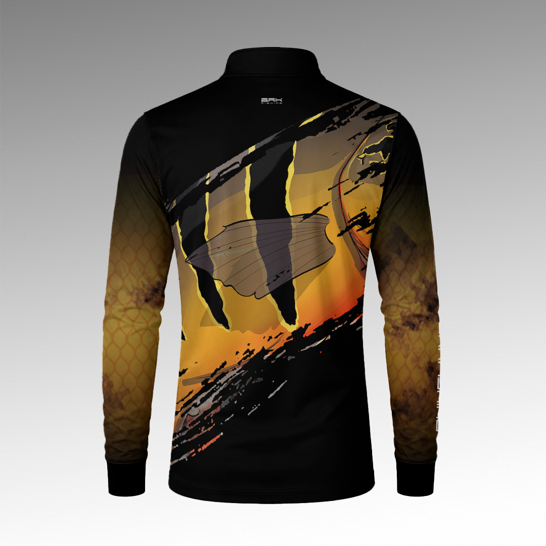 Camisa de Pesca Preta Brk Tucunare Açu com Proteção Uv50+ - Tamanho: P