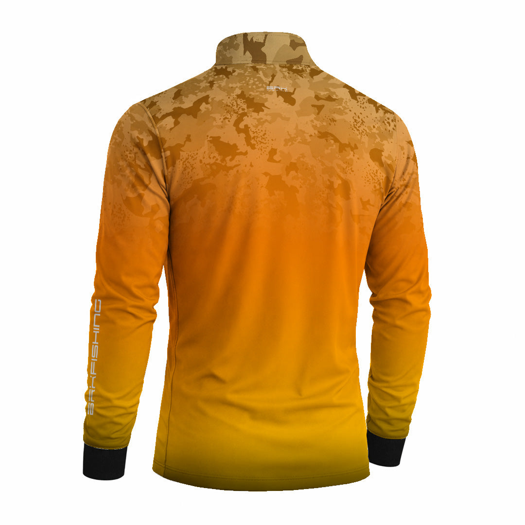 Camisa de Pesca Brk Laranja Camuflado com Proteção Uv50+ - Tamanho: P