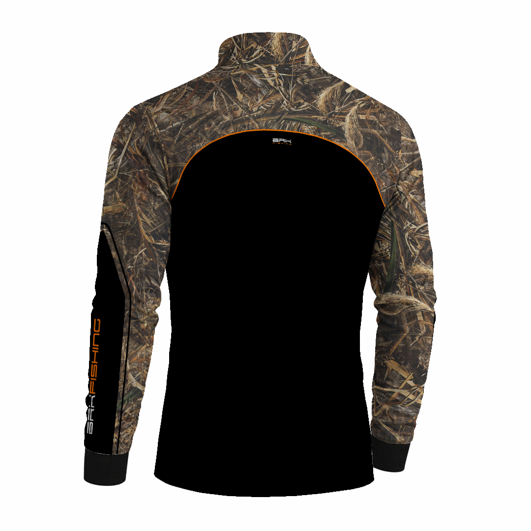 Camisa de Pesca Brk Preta Real Tree com Proteção Uv50+ - Tamanho: GG