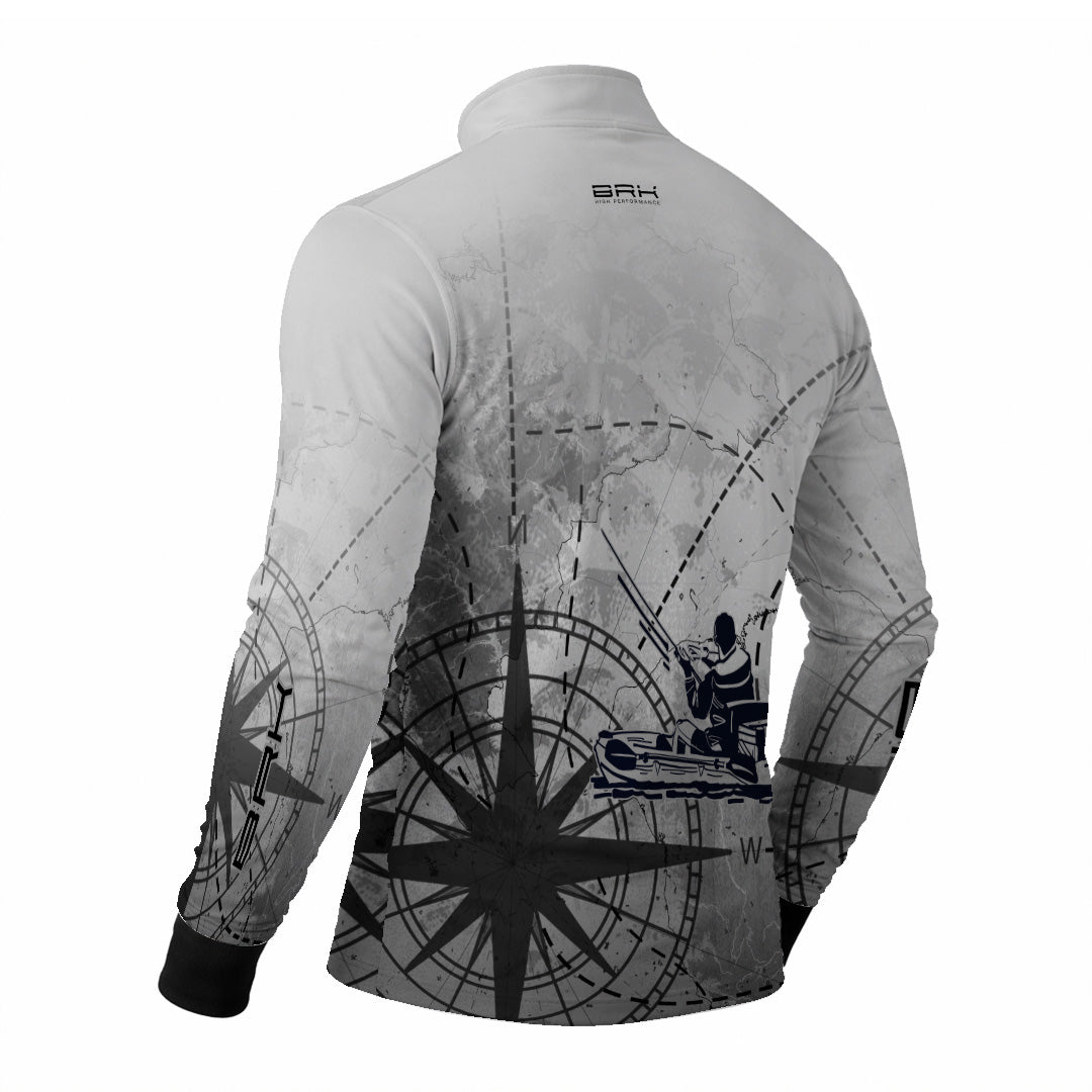 Camisa de Pesca Brk Caiaque Cinza com Proteção Uv50+ - Tamanho: G