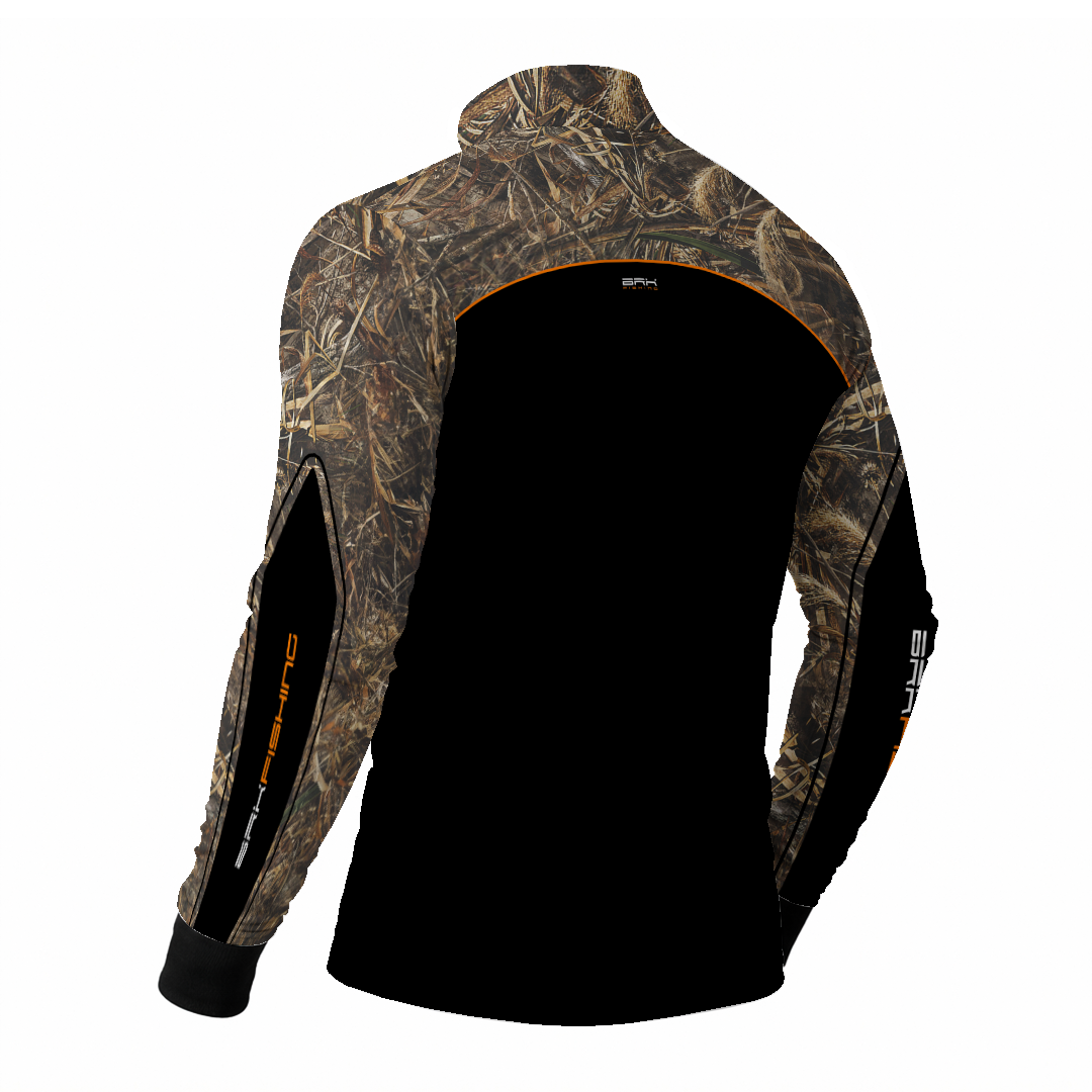 Camisa de Pesca Brk Preta Real Tree com Proteção Uv50+ - Tamanho: G