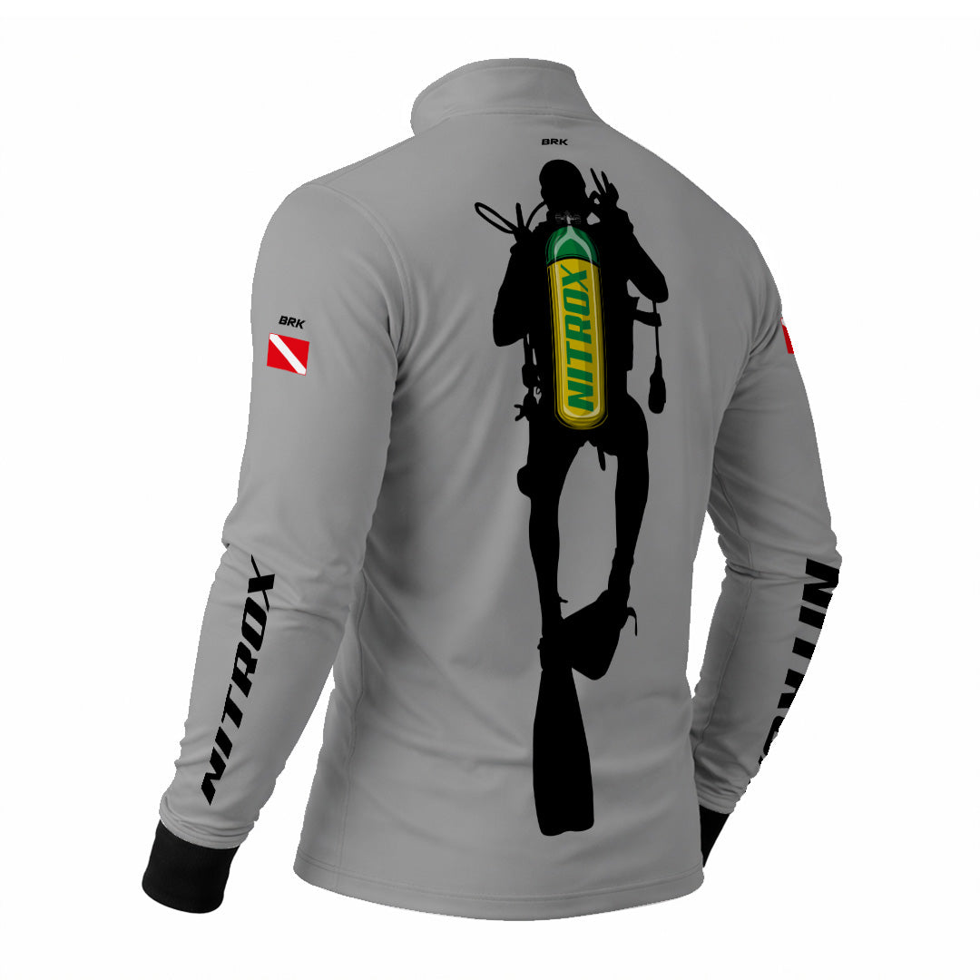 Camisa de Pesca Brk 'dive Nitrox' Cinza com Proteção Uv50+ - Tamanho: M