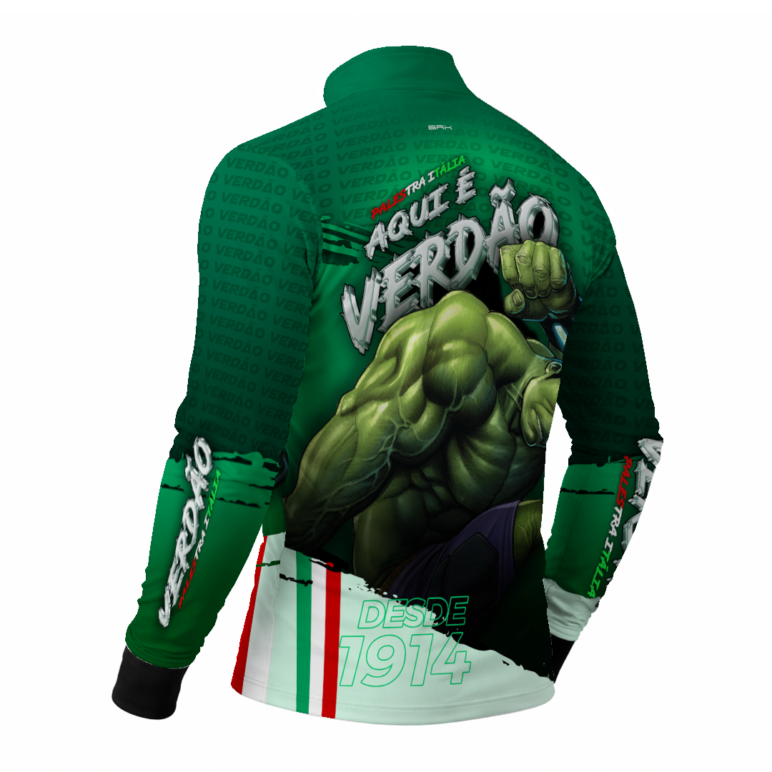 Camisa de Pesca Brk Verdao Mascote Hulk com Proteção Uv50+ - Tamanho: G