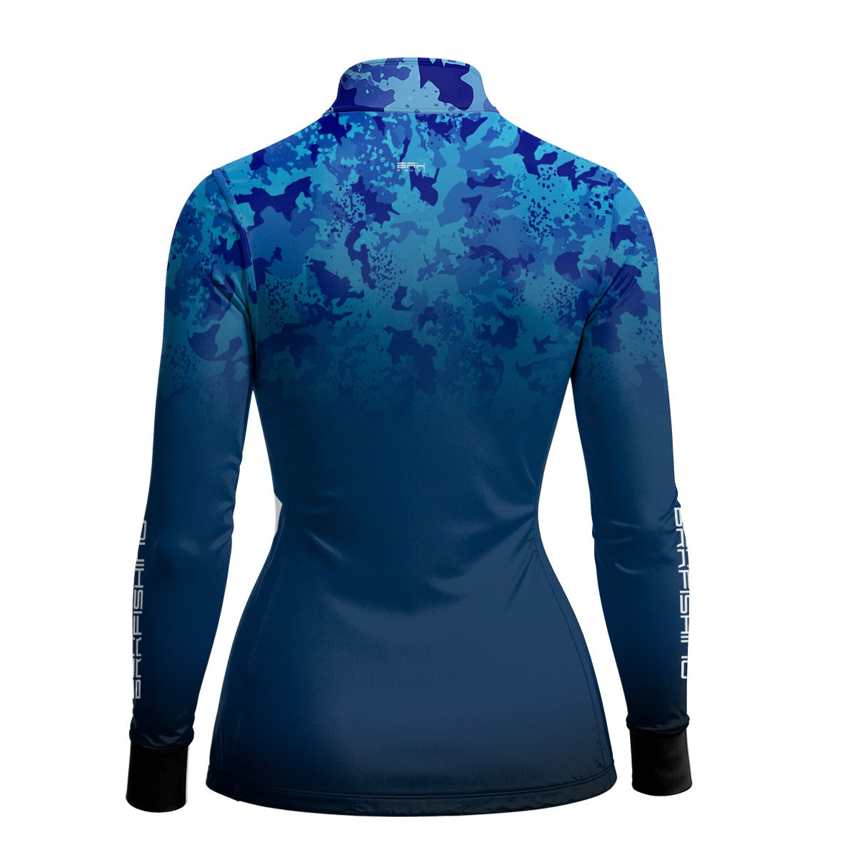 Camisa de Pesca Feminina Brk Azul Naval Camuflado com Proteção UV50+