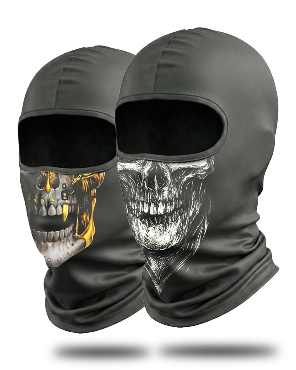 Bandana Balaclava Brk UV50 Caveira Mecânica Detalhes Dourados  Coleção Caveira