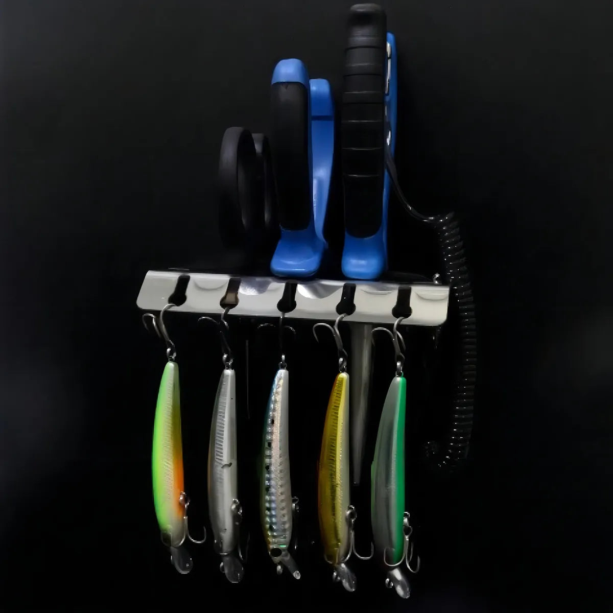 Suporte Porta Iscas Artificiais Alicates E Tesoura Aço Inox Pesca Plus