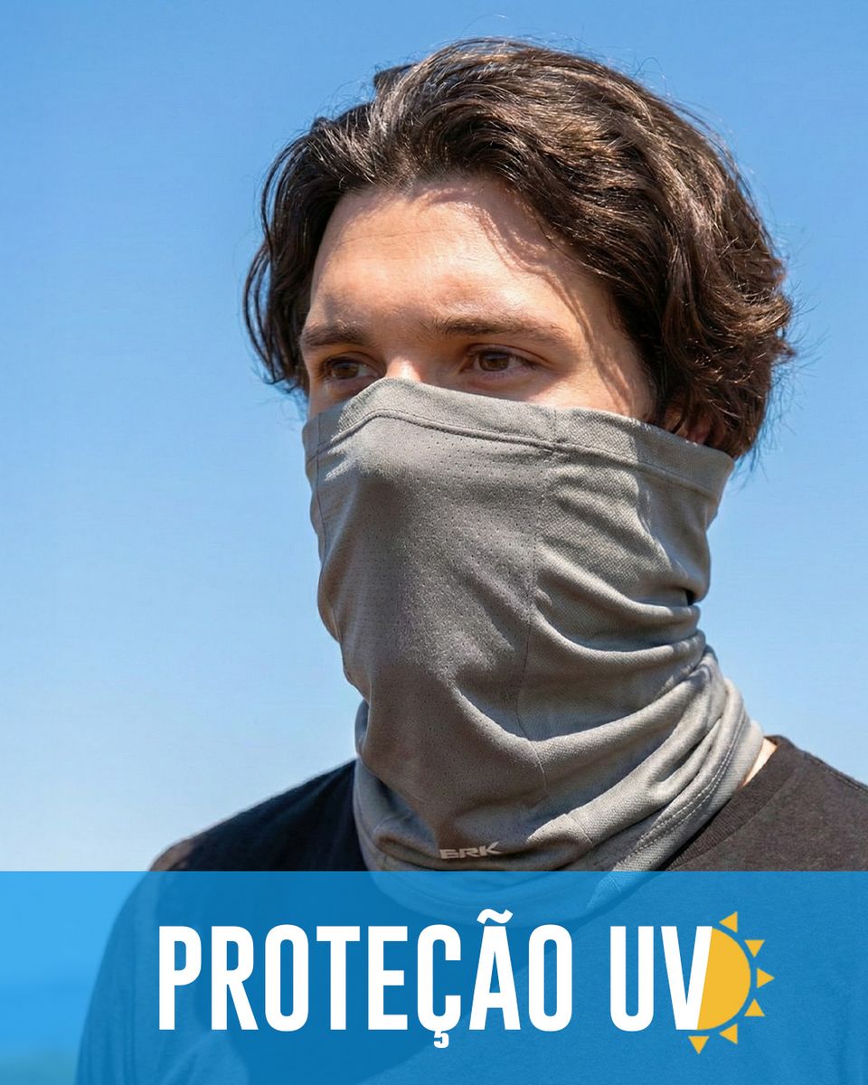Bandana Tubeneck BRK Caveira Mecânica Detalhes Dourados com Proteção UV50+