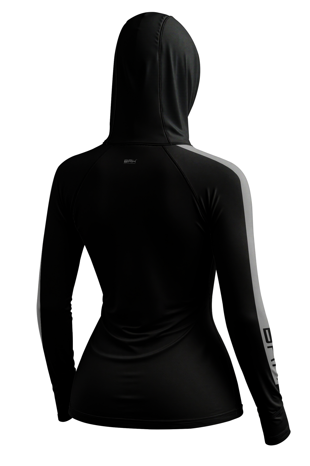 Camisa de Pesca Feminina Brk com Capuz Hybrid Preto com Cinza Fusion com Proteção Uv50+ - Tamanho: M