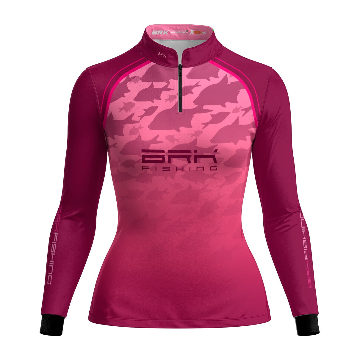 Camisa de Pesca Feminina Brk Cardume Rosa com Proteção UV50+
