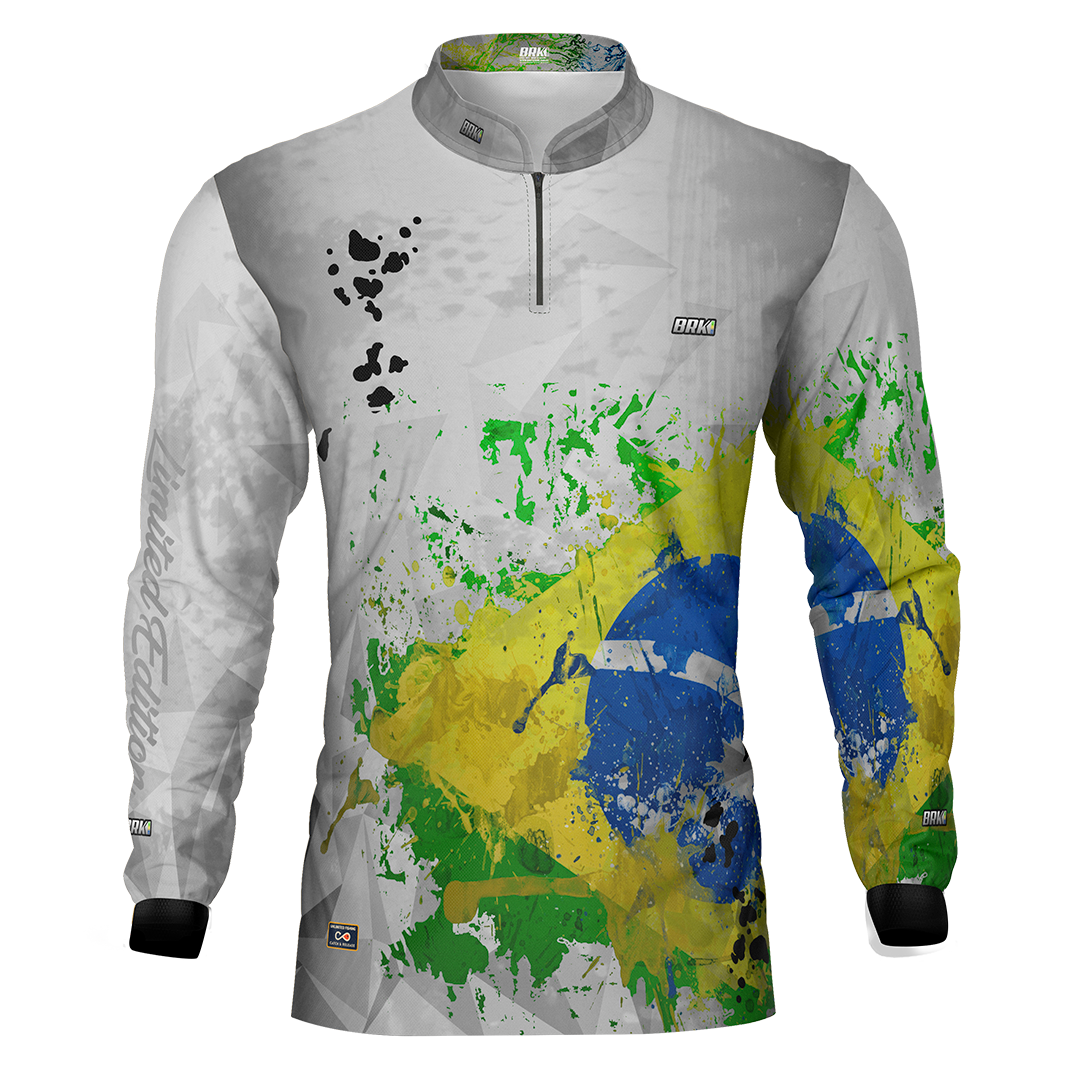 Camisa Brasil Brk Temensis com Proteção Uv50+ - Tamanho: G