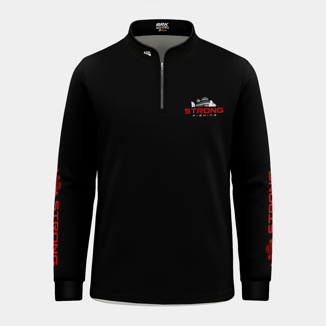 Camisa Infantil Brk Strong Fishing Preta com Proteção UV50+