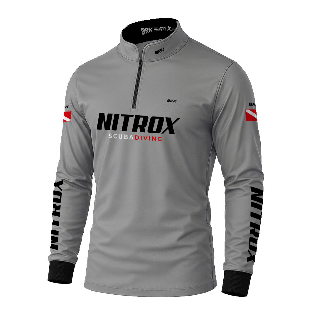 Camisa de Pesca Brk 'dive Nitrox' Cinza com Proteção Uv50+ - Tamanho: M