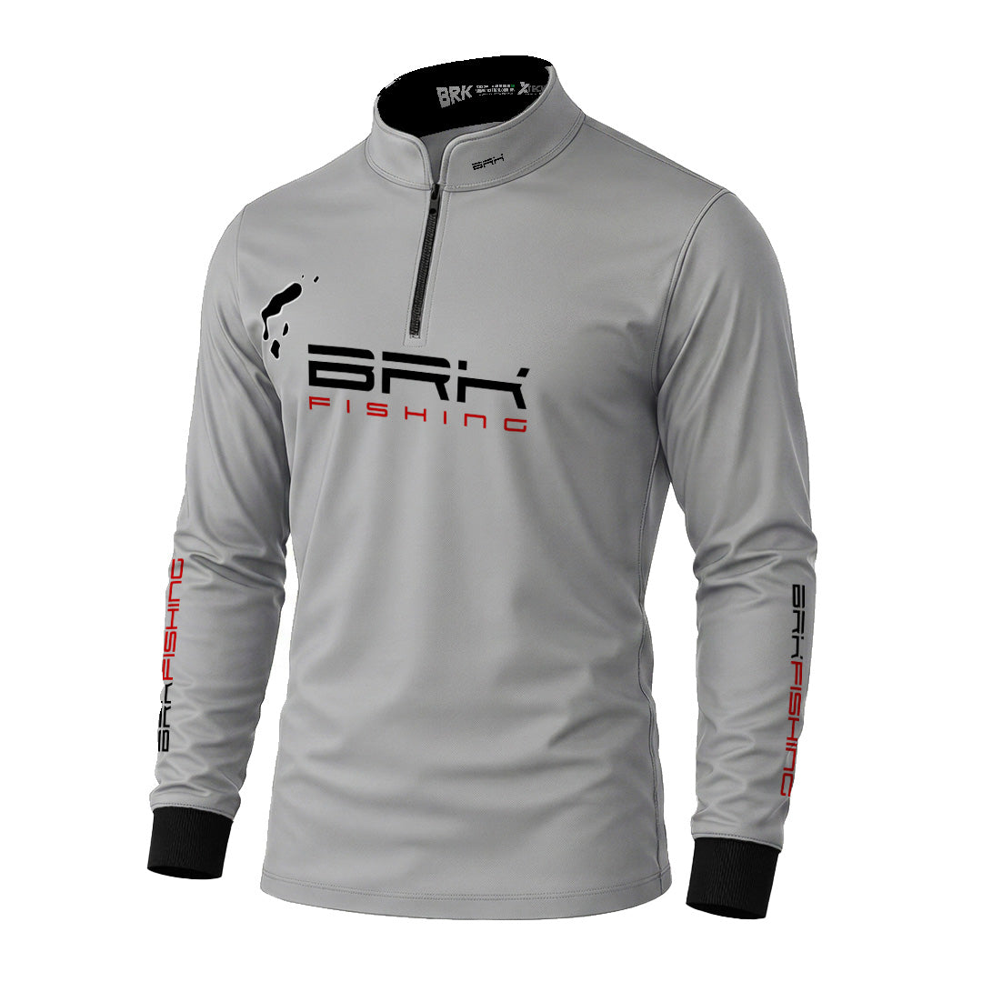 Camisa de Pesca Cinza Brk Tucunare Cinza com Proteção Uv50+ - Tamanho: M