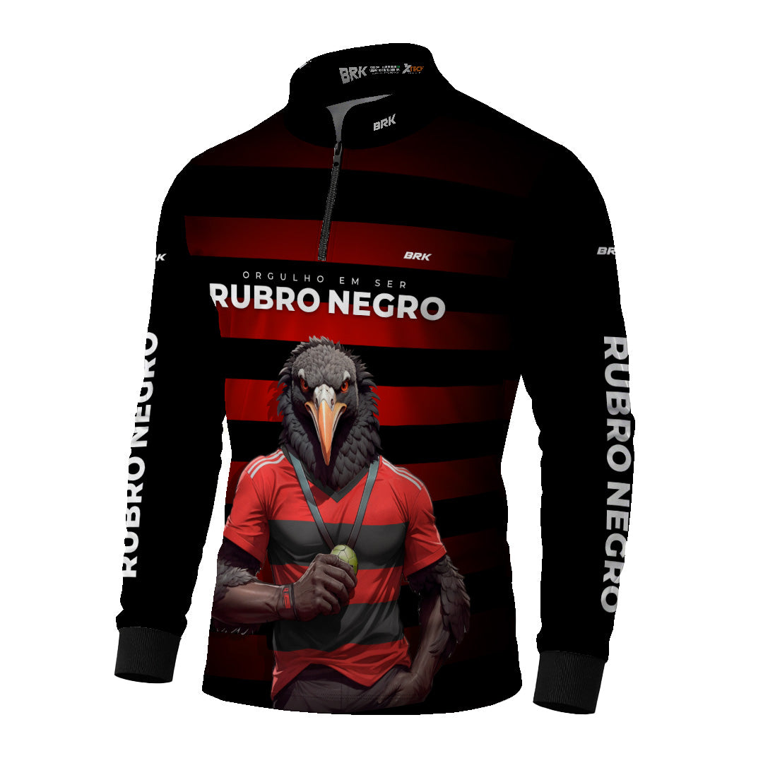 Camisa de Pesca Brk Orgulho de Ser Rubro Negro com Proteção Uv50+ - Tamanho: PP
