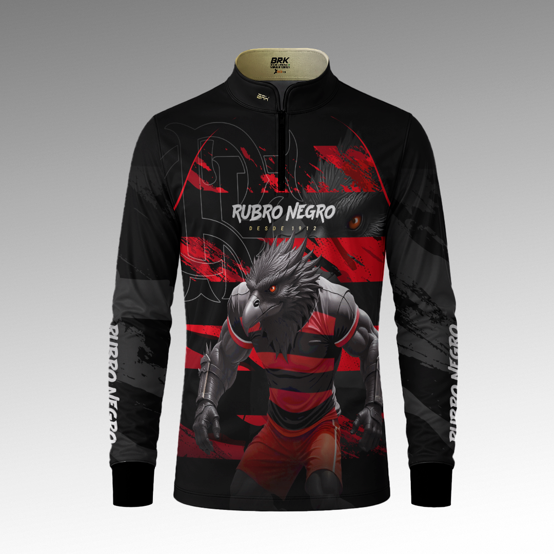 Camisa Brk Mascote Rubro Negro Urubu com Proteção Uv50+ - Tamanho: M