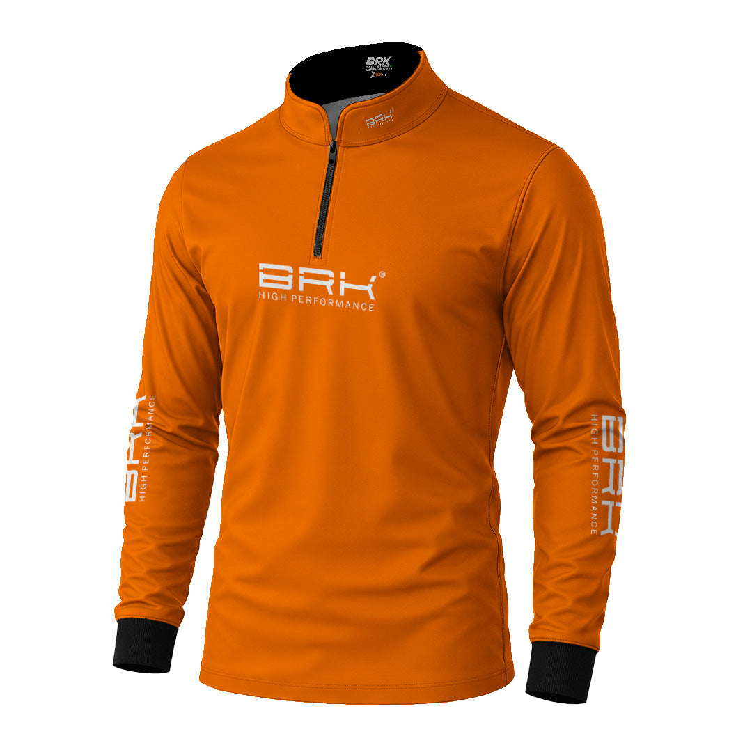 Camisa de Pesca Brk Basica Laranja com Proteção Uv50+ - Tamanho: G2