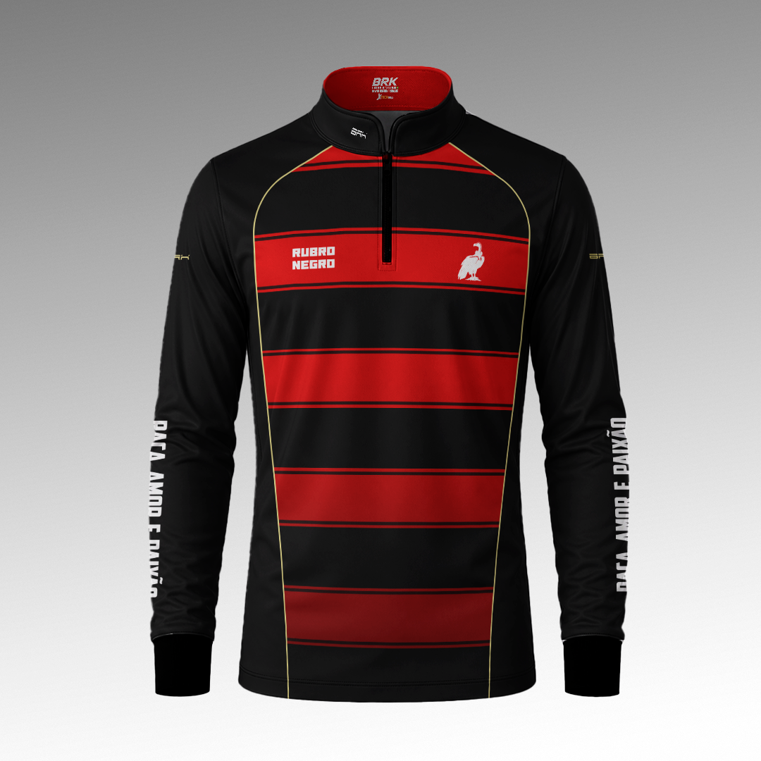 Camisa Brk Rubro Negro Vermelho e Preto com Proteção Uv50+ - Tamanho: GG