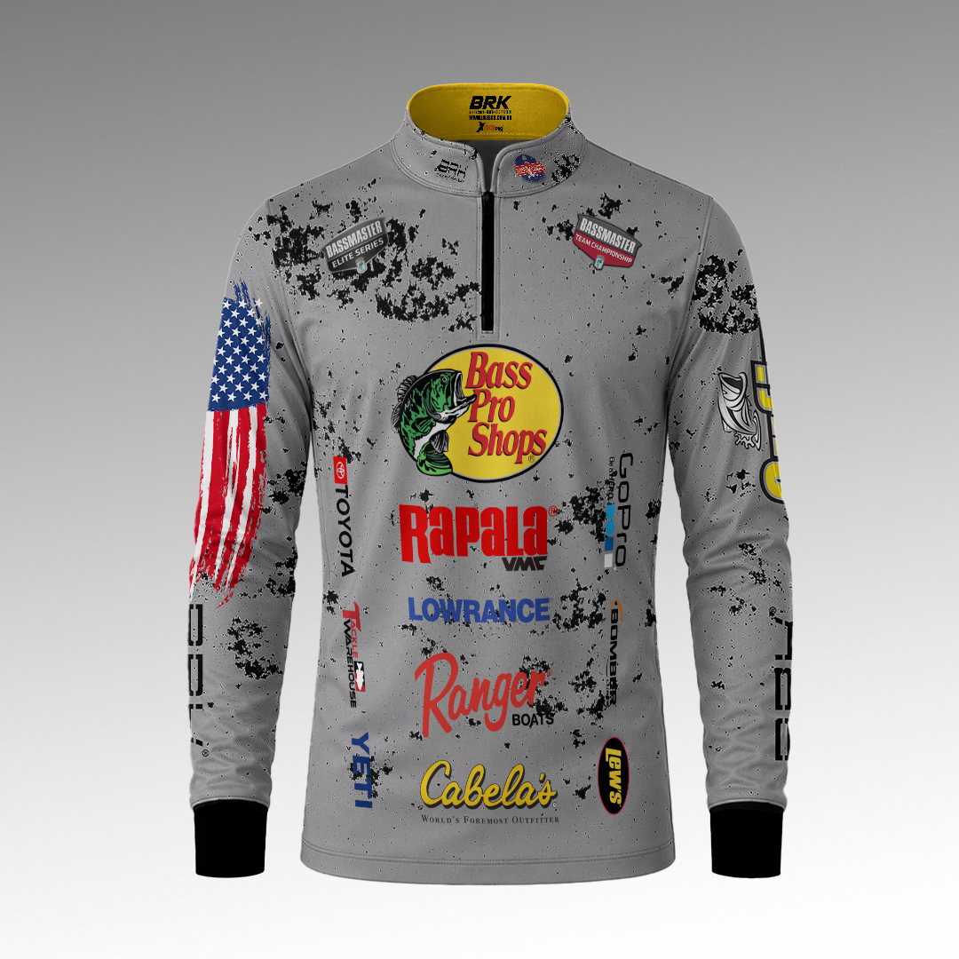 Camisa Brk Competition Bass Pro Shops Cinza - Tamanho: G2